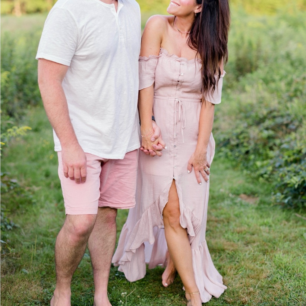 Magnolia Blush Pink Off-Shoulder Maxi Dress